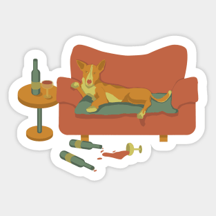 Greyhound loves wine Sticker